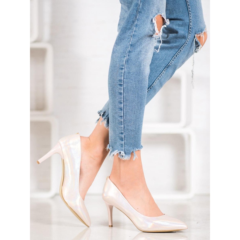 Goodin Stílusos tűsarkú öko bőrből barna 1