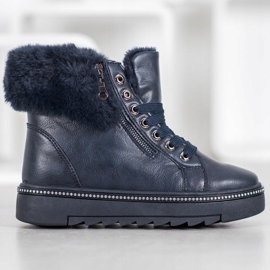 SHELOVET Kék csizma szőrmével 2