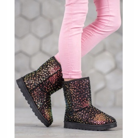 SHELOVET Meleg Mukluki flitterekkel fekete 2