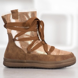 SDS Meleg hócsizma barna aranysárga 2