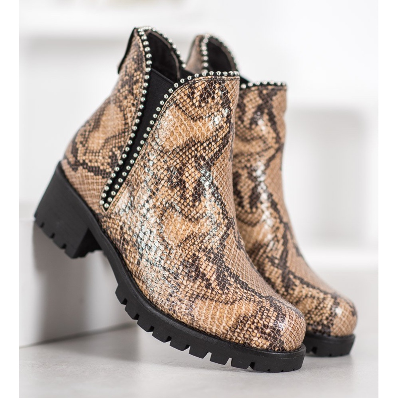 SDS Snake Print Chelsea csizma barna 2