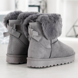 SHELOVET Mukluki szőrmével szürke 1