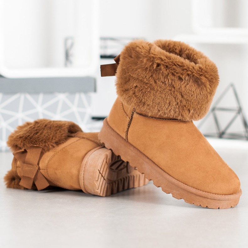 SHELOVET Mukluki szőrmével barna 1