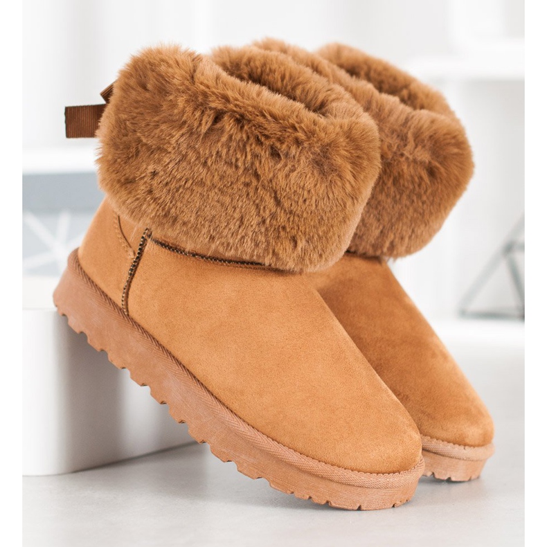 SHELOVET Mukluki szőrmével barna 2