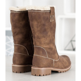 SDS Meleg csizma öko bőrrel barna 1