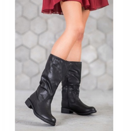 SDS Kényelmes csizma öko bőrrel fekete 1