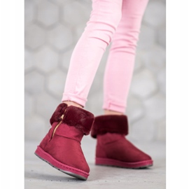 Bona Mukluki felhúzható szárral piros sokszínű 2