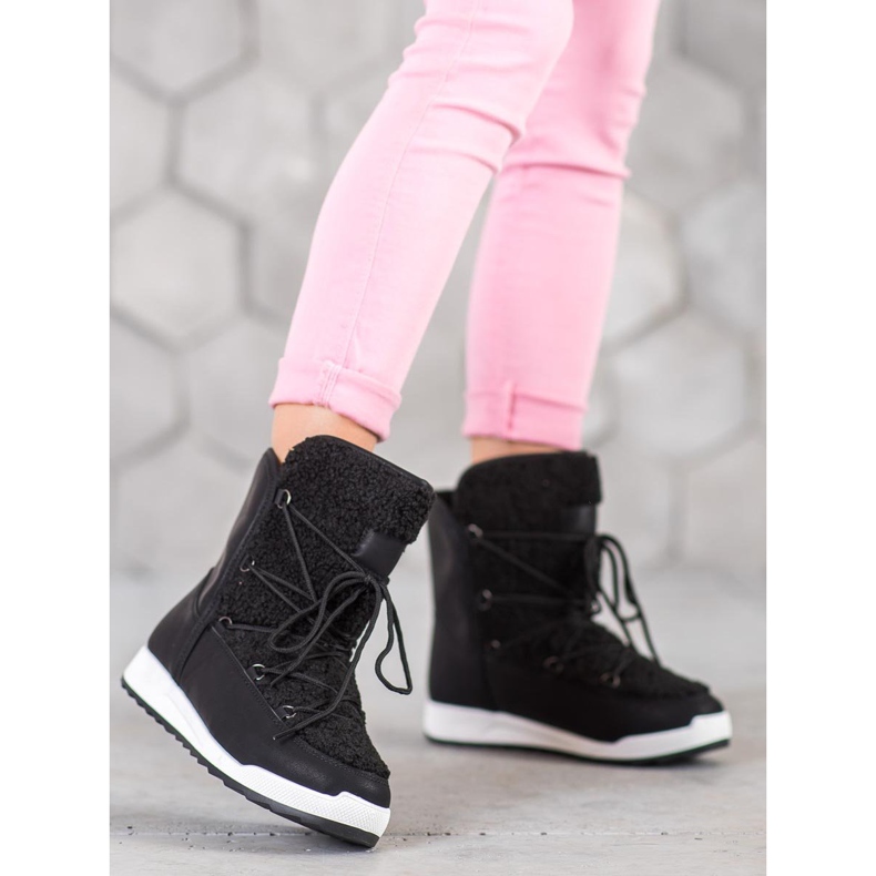 Small Swan Téli csizma báránybőrrel fekete 2