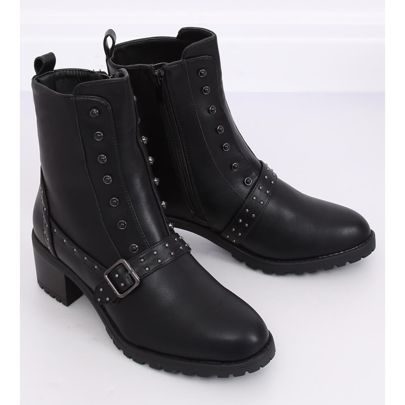 Fekete Magas sarkú csizma fekete 1003-1 Black II Faj 2