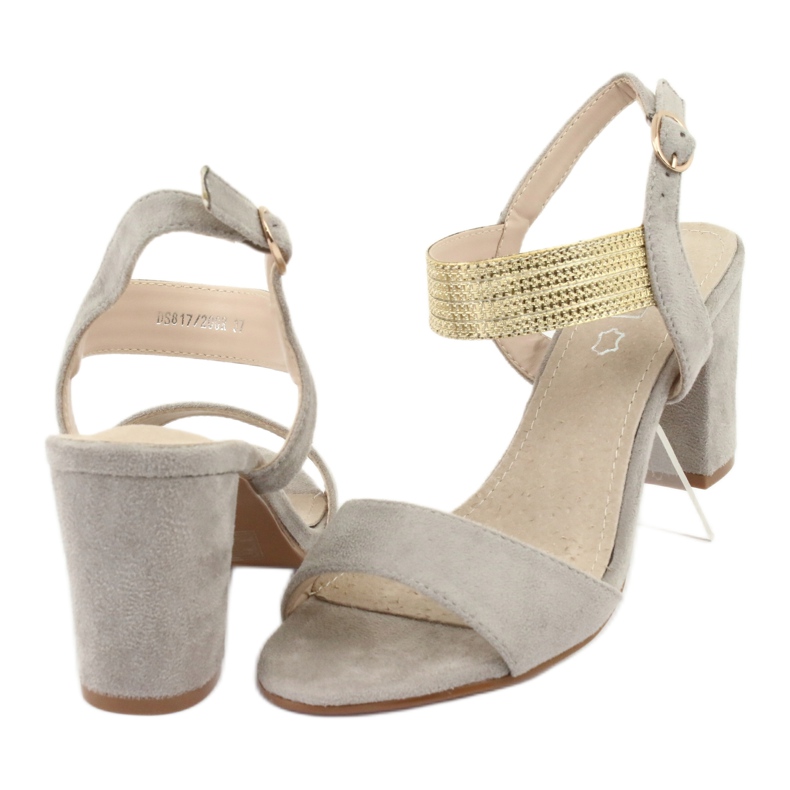 Szandál a poszton Filippo DS817 szürke / arany sárga 4