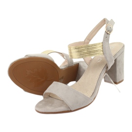 Szandál a poszton Filippo DS817 szürke / arany sárga 5