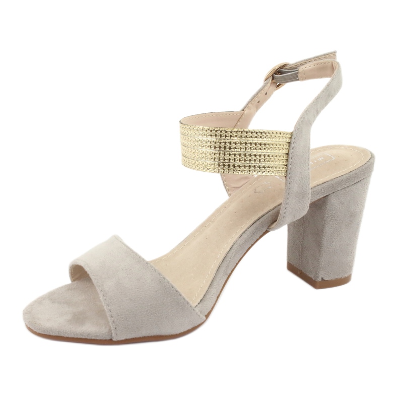 Szandál a poszton Filippo DS817 szürke / arany sárga 2