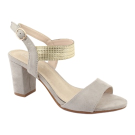 Szandál a poszton Filippo DS817 szürke / arany sárga 1