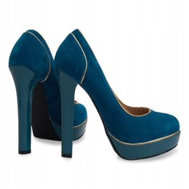 Klasszikus Stilettos On The Platform 805 Blue kék zöld 1