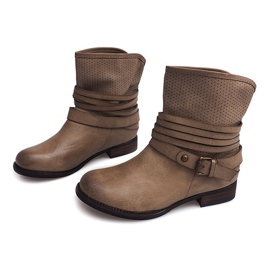 Áttört cowboycsizma 6153 Khaki 1