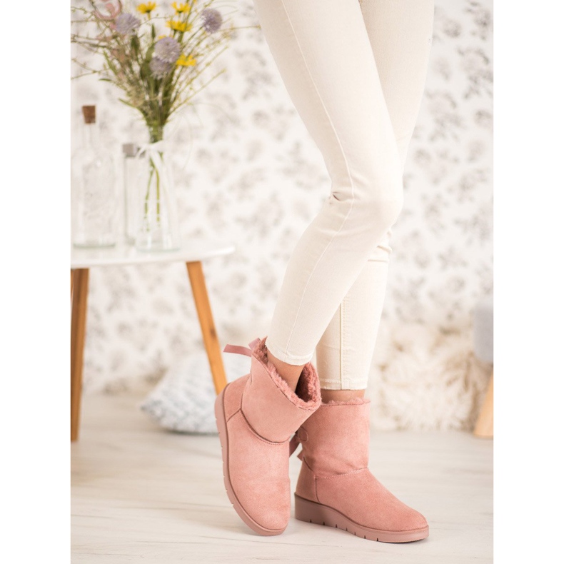 SHELOVET Rózsaszín Mukluki A Platformon 1