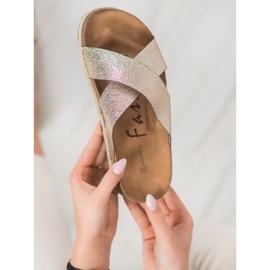 Goodin Kényelmes arany papucs aranysárga 1