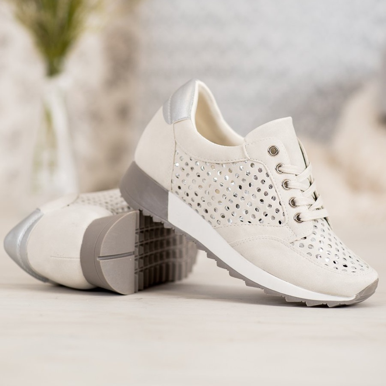 Kylie Áttört cipő a platformon barna 1