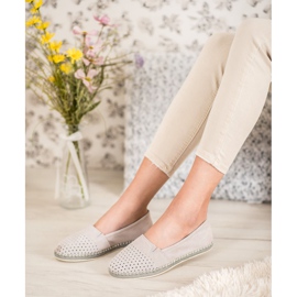 Goodin Áttört bőr balerina szürke 1