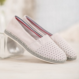 Goodin Áttört bőr balerina szürke 2