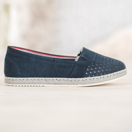 Goodin Áttört bőr balerina kék 1