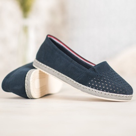 Goodin Áttört bőr balerina kék 2