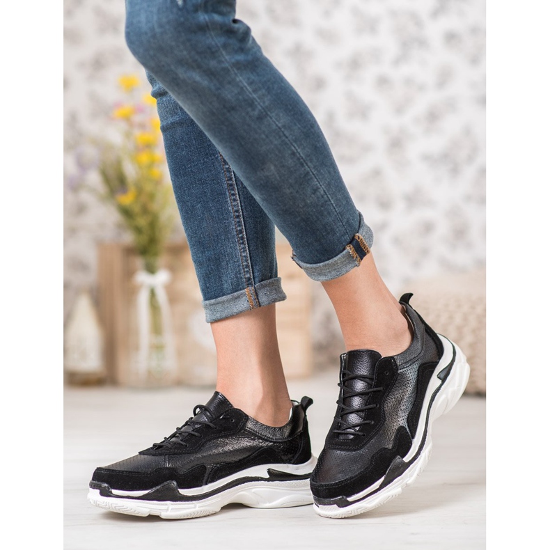 Goodin Fekete bőr cipők 2