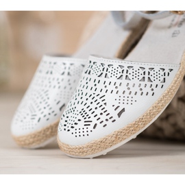 VINCEZA bőr cipzáras balerinák fehér 1