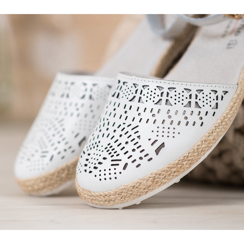 VINCEZA bőr cipzáras balerinák fehér 1