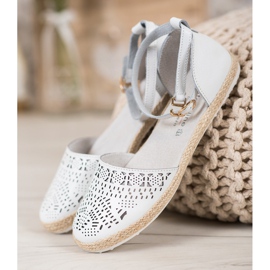 VINCEZA bőr cipzáras balerinák fehér 2