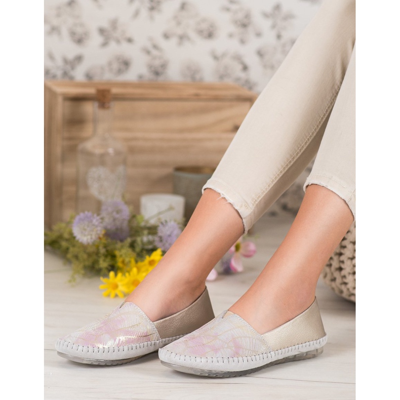 VINCEZA bőr papucsok sárga 1