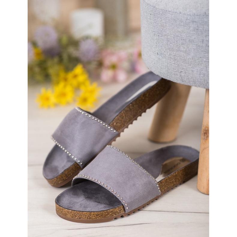 Goodin Velúr papucs szürke 1