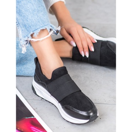 SHELOVET Felcsúsztatható cipő a platformon fekete 2