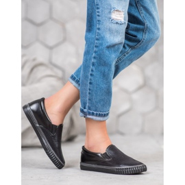 Fekete Slip On cipők 1 Fekete Slip On cipők 1