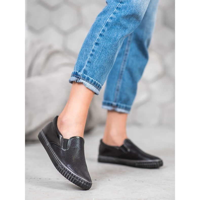 Fekete Slip On cipők 2 Fekete Slip On cipők 2