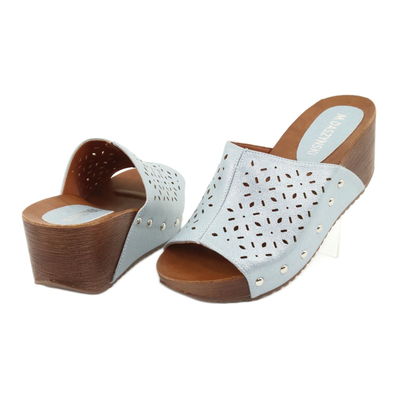 M.Daszyński Női ék papucs Daszyński SA144-8 kék 4