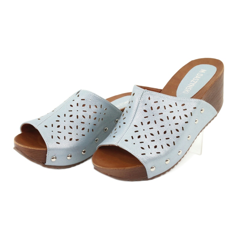 M.Daszyński Női ék papucs Daszyński SA144-8 kék 3