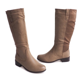 Magas sarkú csizma 8524 Taupe szürke 1 Magas sarkú csizma 8524 Taupe szürke 1
