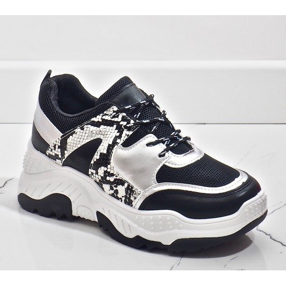 Fekete A88-56 kígyó sportcipő szürke 1