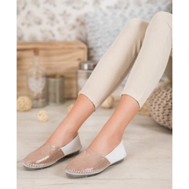 VINCEZA bőr papucsok fehér sárga 1