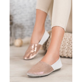 VINCEZA bőr papucsok fehér sárga 2