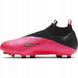Nike Phantom Vsn 2 Elite Df FG / MG Jr CD4062-606 futballcipő piros-rózsaszín, fekete rózsaszín 2