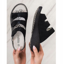 Goodin Fekete bőr papucs 2