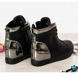 Fekete lakkozott cipők ék R469-2 5