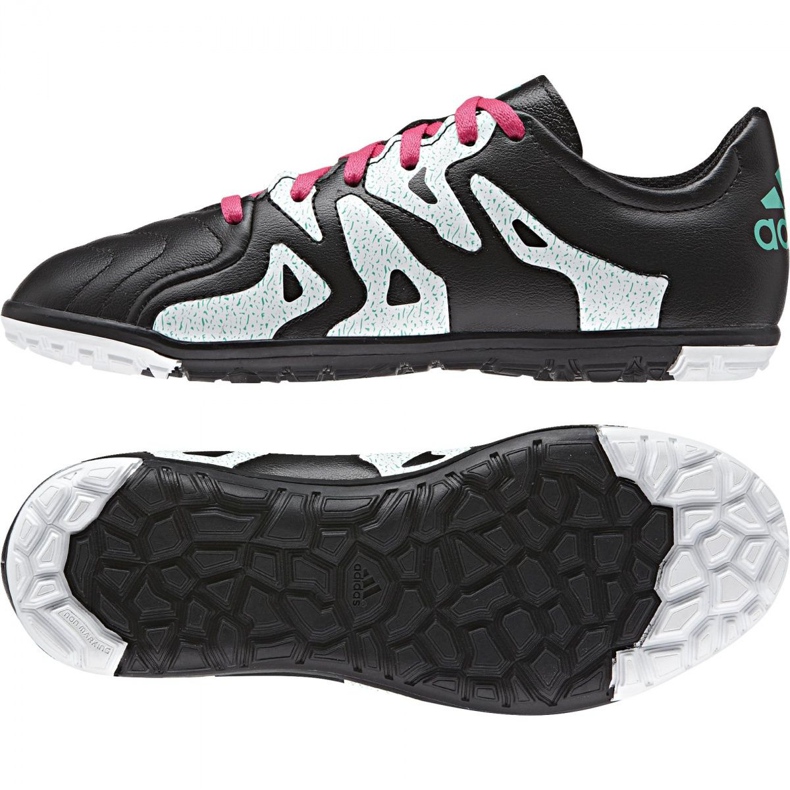 Adidas X 15.3 Tf Leather Jr AF4788 futballcipő fekete fekete 1