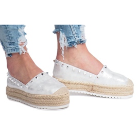 Ezüst espadrillák a Glam ékén szürke 2