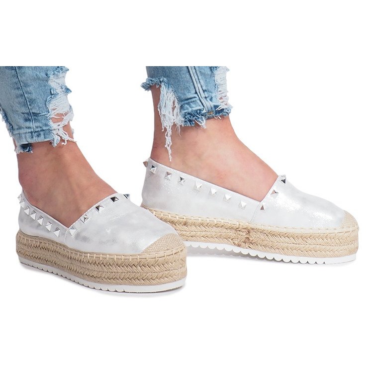 Ezüst espadrillák a Glam ékén szürke 2