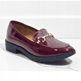 Piros mokaszin női cipő A9002 1