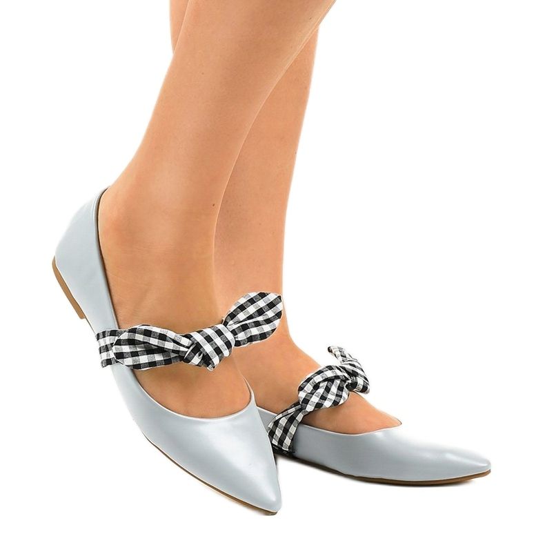 Kék fűzős balerinák íjakkal NK07P 1