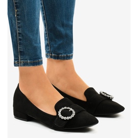 Fekete velúr magas sarkú cipő L419 1